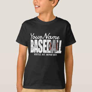 Retro Baseball ADD NAME Pinstripe Team Player T-Shirt
