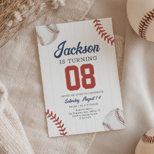Retro Baseball Birthday Invitation