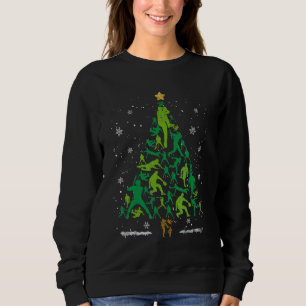 Retro Baseball Christmas Tree Xmas Baseball Player Sweatshirt