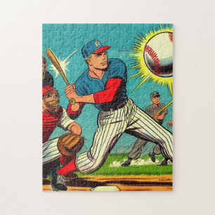 Retro Baseball Comics Jigsaw Puzzle