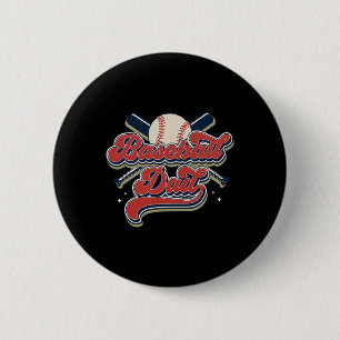 Retro Baseball Dad Happy Fathers Day For Men Sport 6 Cm Round Badge