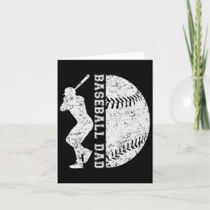 Retro Baseball Dad Happy Fathers Day For Men Sport Card