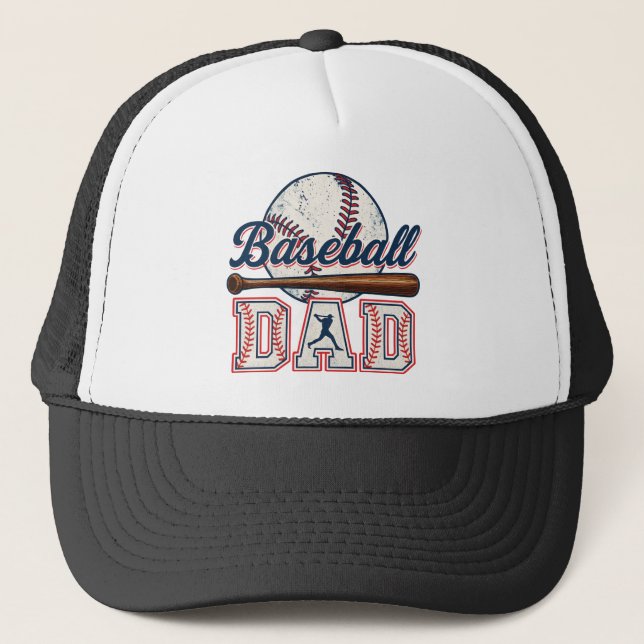Retro Baseball Dad Trucker Hat (Front)