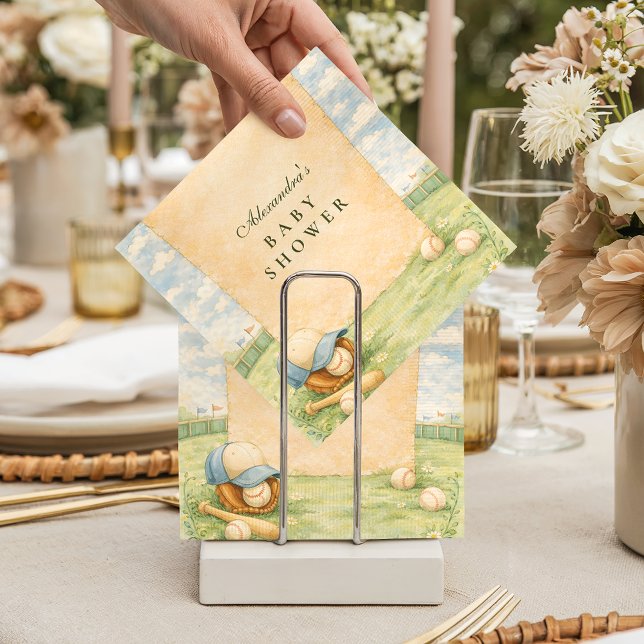 Retro Baseball Field Baby Shower Napkin (Creator Uploaded)