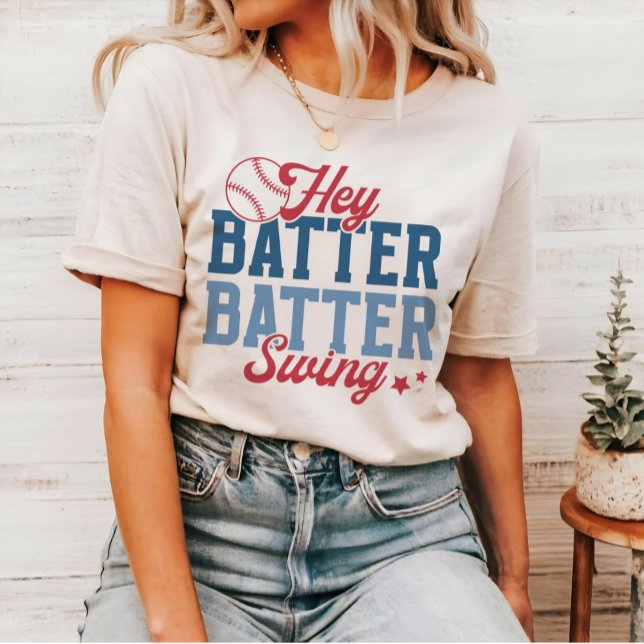 Retro Baseball Hey Batter Batter Swing T-Shirt (Creator Uploaded)