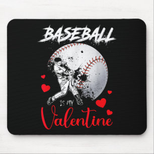 Retro Baseball Is My Valentine Baseball Ball Valen Mouse Pad