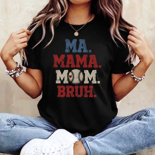 Retro Baseball Mom Ma Mama Mom Bruh Mother’s Day  T-Shirt (Creator Uploaded)