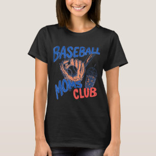 Retro baseball moms club iced coffee sports mum T-Shirt