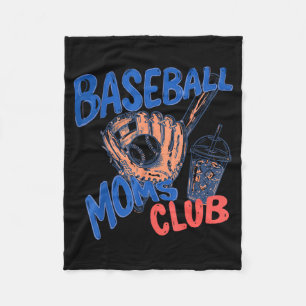 Retro Baseball Moms Club Iced Coffee Srts Mum Fleece Blanket