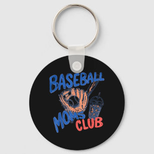 Retro Baseball Moms Club Iced Coffee Srts Mum Key Ring