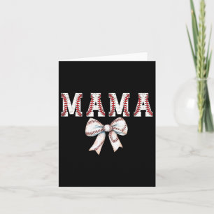 Retro Baseball Mum Bow Baseball Mama Bow Cute Base Card