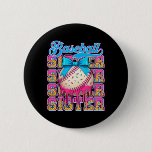 Retro Baseball Sister Ice Cream Drip Coquette Bow 6 Cm Round Badge