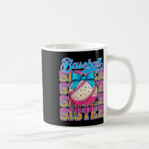 Retro Baseball Sister Ice Cream Drip Coquette Bow  Coffee Mug