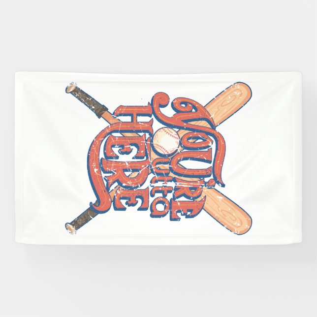 Retro Baseball Softball Fan Design Banner (Horizontal)