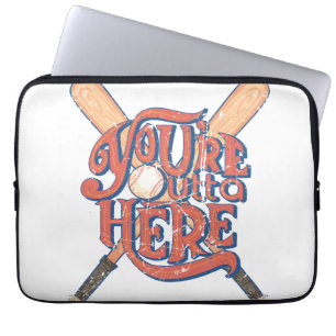Retro Baseball Softball Fan Design Laptop Sleeve