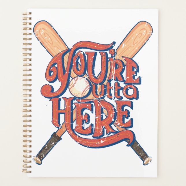 Retro Baseball Softball Fan Design Planner (Front)