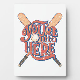 Retro Baseball Softball Fan Design Plaque