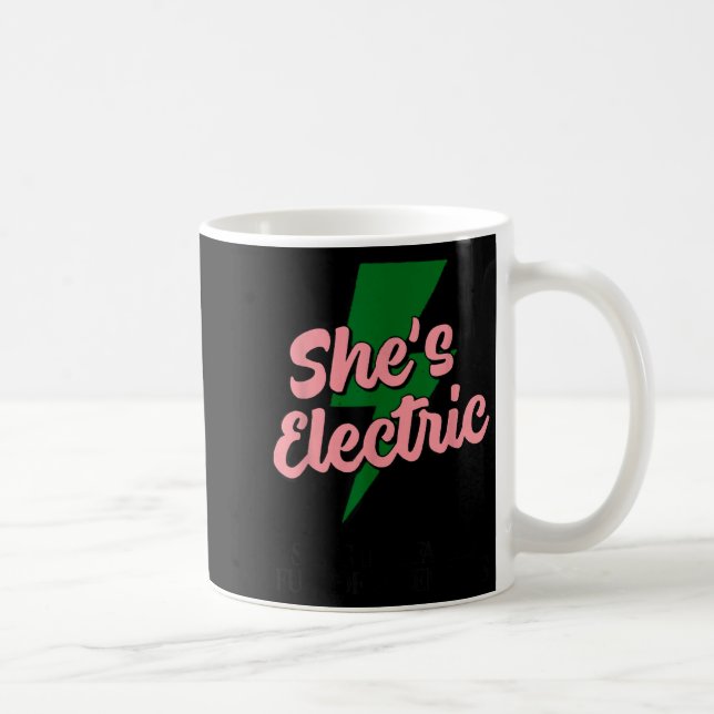Retro Basic Lightning Quote She Electric Funny Sim Coffee Mug (Right)