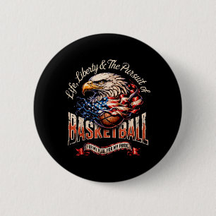 Retro Basketball American Flag Basketball 6 Cm Round Badge