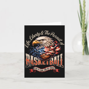 Retro Basketball American Flag Basketball Card
