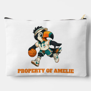 Retro Basketball Club Toucan Custom Kids Accessory Pouch