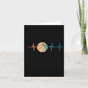 Retro Basketball Heartbeat  Card