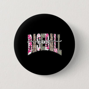 Retro Basketball Nana Game Day Cute Stripes 6 Cm Round Badge