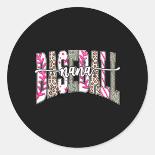 Retro Basketball Nana Game Day Cute Stripes Classic Round Sticker