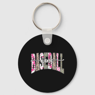 Retro Basketball Nana Game Day Cute Stripes Key Ring