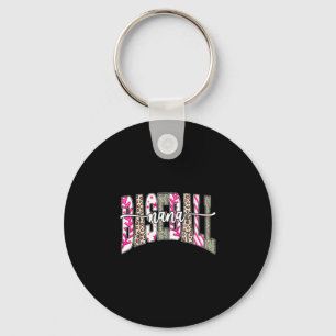 Retro basketball nana game day cute stripes key ring