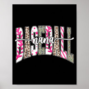 Retro Basketball Nana Game Day Cute Stripes Poster