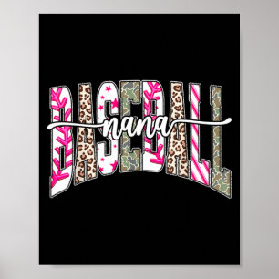 Retro basketball nana game day cute stripes poster