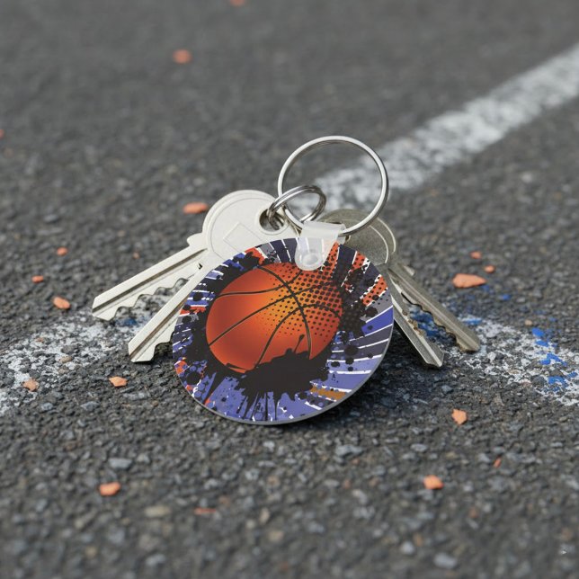 Retro Basketball Play Ball Sports Keychain (Creator Uploaded)