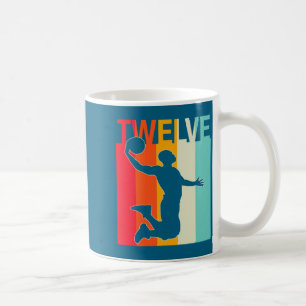 Retro basketball player 12 years for men boy t coffee mug