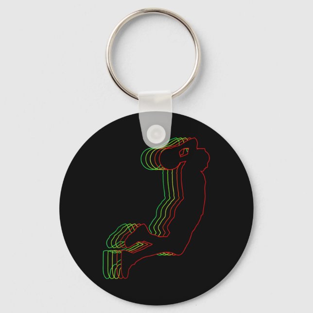 Retro Basketball Player Lover Sports Team Boys Gir Key Ring (Front)