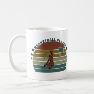 Retro basketball player slam dunk coffee mug