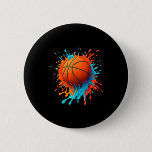 Retro Basketball Players Lovers Sports Team Boys K 6 Cm Round Badge