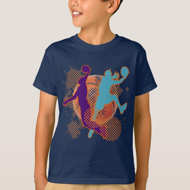 RETRO BASKETBALL PLAYERS T-Shirt (Front)