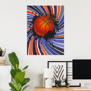 Retro Basketball Poster