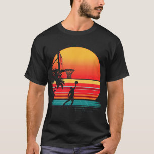 Retro Basketball Sunset  T-Shirt