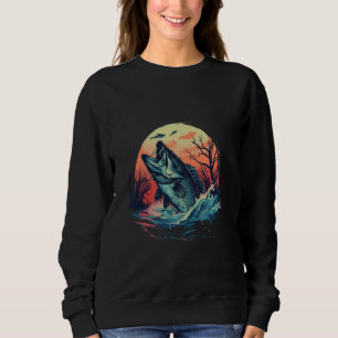 Retro bass fisherman fishing for bass whisperer sweatshirt
