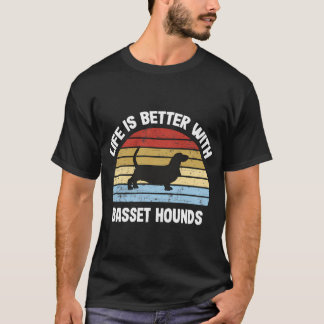 Retro Basset Hound Dog Gift T-Shirt