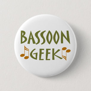Retro Bassoon Geek Design 6 Cm Round Badge