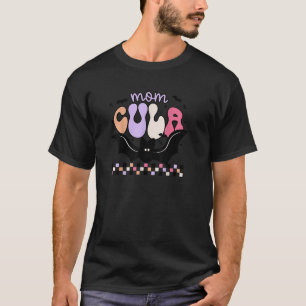 Retro Bat Halloween Momcula Witch Spooky Vibes Fam T-Shirt