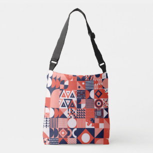 Retro Bauhaus design, colourful geometric. Crossbody Bag