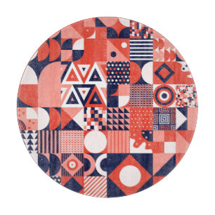 Retro Bauhaus design, colourful geometric. Cutting Board