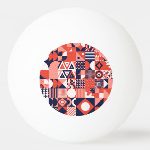 Retro Bauhaus design, colourful geometric. Ping Pong Ball
