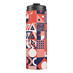 Retro Bauhaus design, colourful geometric. Thermal Tumbler