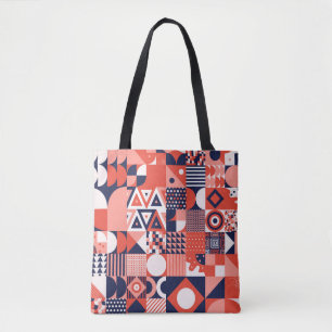 Retro Bauhaus design, colourful geometric. Tote Bag