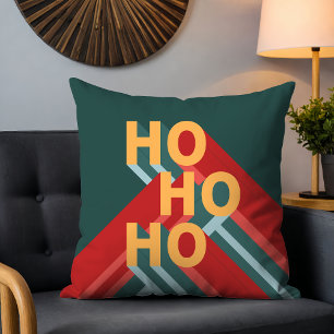 Retro Bauhaus Ho Ho Ho Christmas Festive Holidays Cushion